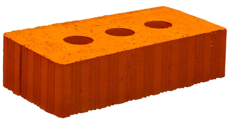 Кирпич полнотелый одинарный М-125 с техотверстиями ЛОМИНЦЕВО